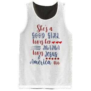 She's A Good Loves Her Mama Loves Jesus & America Too Mesh Reversible Basketball Jersey Tank