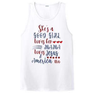 She's A Good Loves Her Mama Loves Jesus & America Too PosiCharge Competitor Tank