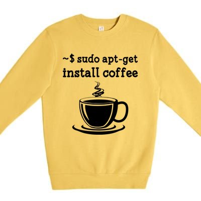 Sudo Apt Get Install Coffee Premium Crewneck Sweatshirt