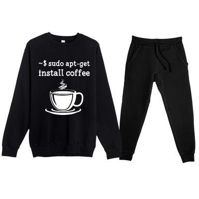 Sudo Apt Get Install Coffee Premium Crewneck Sweatsuit Set