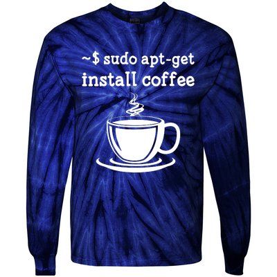 Sudo Apt Get Install Coffee Tie-Dye Long Sleeve Shirt