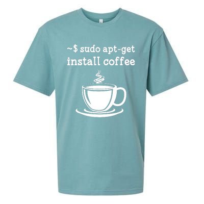 Sudo Apt Get Install Coffee Sueded Cloud Jersey T-Shirt