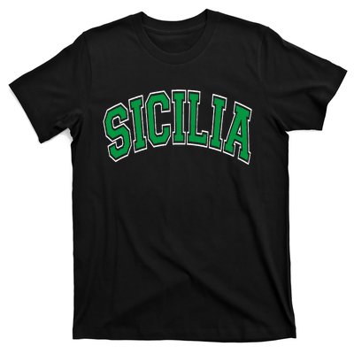 Sicilia Arched Green Text T-Shirt