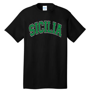 Sicilia Arched Green Text Tall T-Shirt