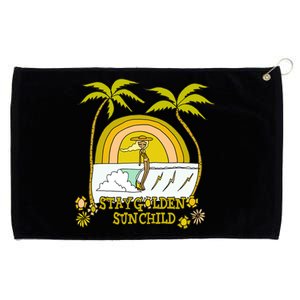 Stay A Golden Sun Summer Vibes Beach Vacay Summertime Gift Grommeted Golf Towel