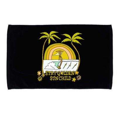 Stay A Golden Sun Summer Vibes Beach Vacay Summertime Gift Microfiber Hand Towel