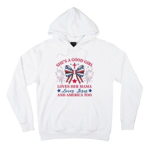 Shes A Good Girl Loves Her Mama Patriotic Bow Hoodie