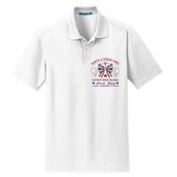 Shes A Good Girl Loves Her Mama Patriotic Bow Dry Zone Grid Polo