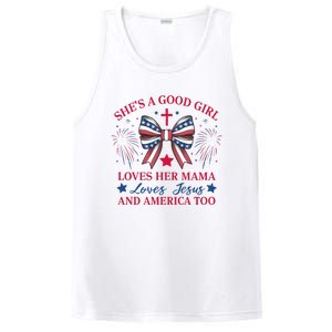 Shes A Good Girl Loves Her Mama Patriotic Bow PosiCharge Competitor Tank