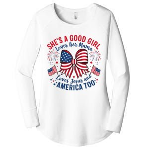 Shes A Good Girl Loves Her Mama 4th Of July Women's Perfect Tri Tunic Long Sleeve Shirt