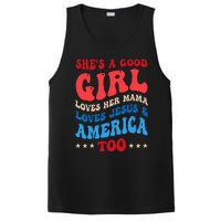 She's A Good Loves Her Mama Jesus & America Too Groovy PosiCharge Competitor Tank