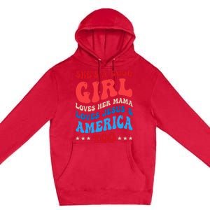 She's A Good Loves Her Mama Jesus & America Too Groovy Premium Pullover Hoodie