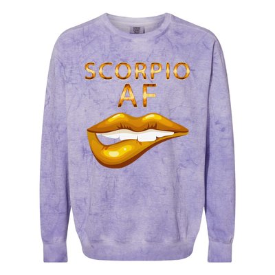 Scorpio Af Gold Sexy Lip Birthday Gift Colorblast Crewneck Sweatshirt