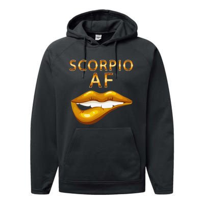 Scorpio Af Gold Sexy Lip Birthday Gift Performance Fleece Hoodie