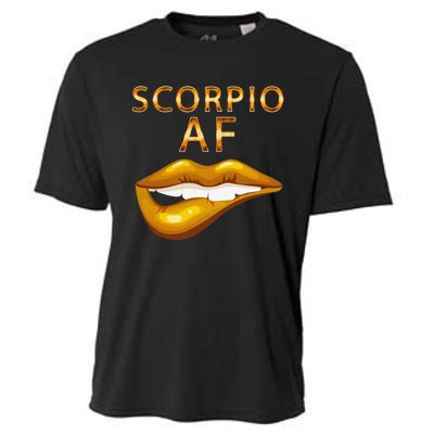 Scorpio Af Gold Sexy Lip Birthday Gift Cooling Performance Crew T-Shirt