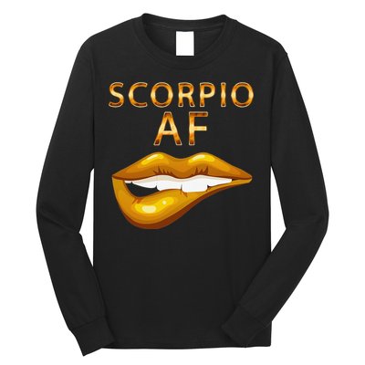 Scorpio Af Gold Sexy Lip Birthday Gift Long Sleeve Shirt