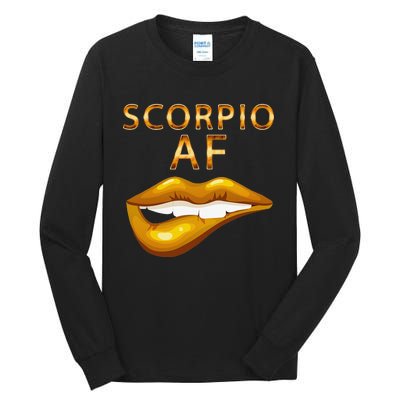 Scorpio Af Gold Sexy Lip Birthday Gift Tall Long Sleeve T-Shirt