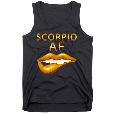 Scorpio Af Gold Sexy Lip Birthday Gift Tank Top