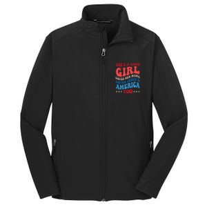 She's A Good Loves Her Mama Jesus & America Too Groovy Core Soft Shell Jacket