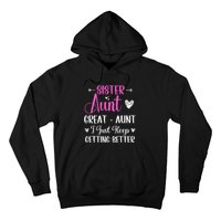 Sister aunt great aunt i just keep getting better new auntie Hoodie