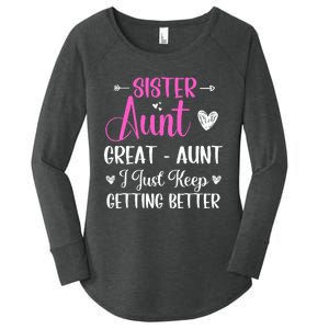 Sister aunt great aunt i just keep getting better new auntie Women's Perfect Tri Tunic Long Sleeve Shirt