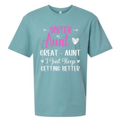 Sister aunt great aunt i just keep getting better new auntie Sueded Cloud Jersey T-Shirt