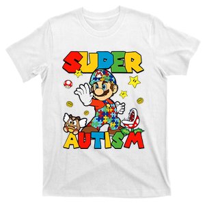 Super Autism Gamer Funny Cute Puzzle Autism Awareness Month T-Shirt