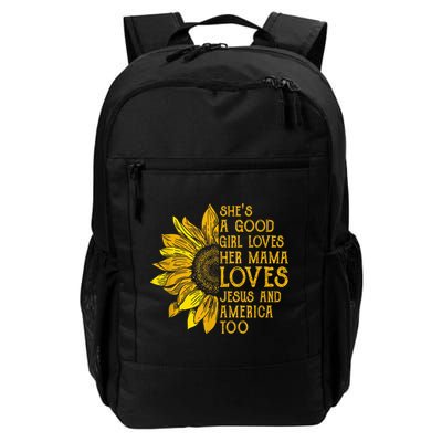 She's a good girl loves her mama jesus and america too US Backpack