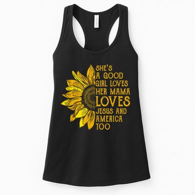 She's a good girl loves her mama jesus and america too US Womens Tank Top