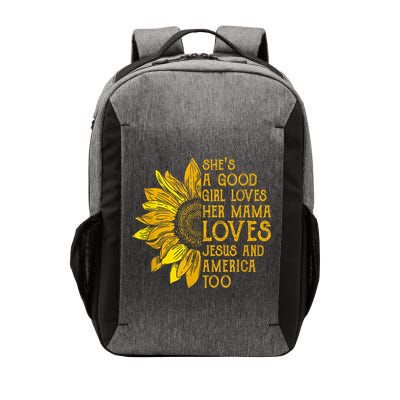 She's a good girl loves her mama jesus and america too US Vector Backpack