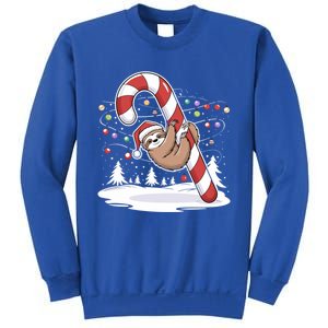 Sloth And Giant Candy Cane Christmas Pajama For Sloth Lovers Gift Sweatshirt