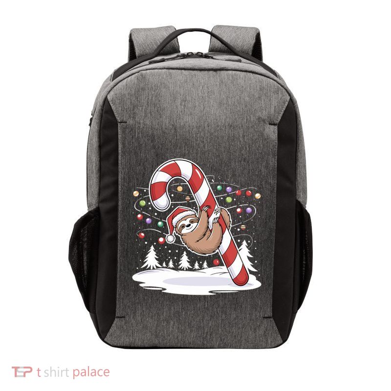 Sloth And Giant Candy Cane Christmas Pajama For Sloth Lovers Gift Vector Backpack