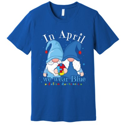 Support Advocate Gnomes In April Blue Utism Awareness Gift Premium T-Shirt