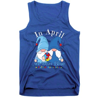 Support Advocate Gnomes In April Blue Utism Awareness Gift Tank Top