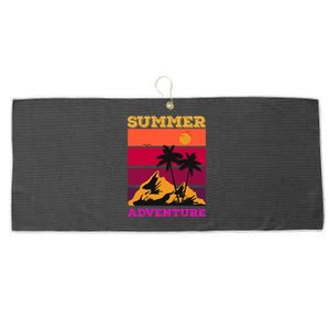 Summer Adventure Graphic Large Microfiber Waffle Golf Towel