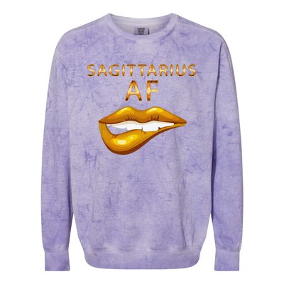 Sagittarius Af Gold Sexy Lip Birthday Colorblast Crewneck Sweatshirt