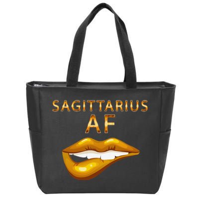 Sagittarius Af Gold Sexy Lip Birthday Zip Tote Bag