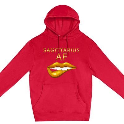 Sagittarius Af Gold Sexy Lip Birthday Premium Pullover Hoodie