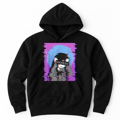 Sad Anime Girl Japanese Aesthetic Vaporwave Anime Otaku Hoodie