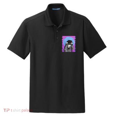 Sad Anime Girl Japanese Aesthetic Vaporwave Anime Otaku Dry Zone Grid Polo