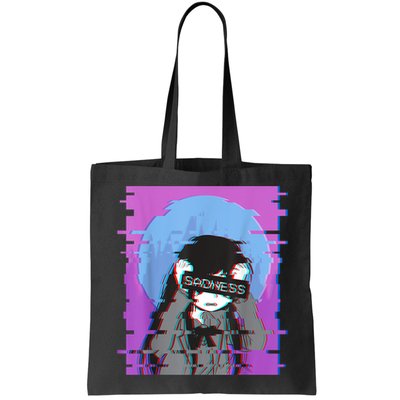 Sad Anime Girl Japanese Aesthetic Vaporwave Anime Otaku Bag