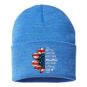 Shes A Good Loves Her Mama Jesus America Too Sustainable Knit Beanie