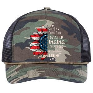 Shes A Good Loves Her Mama Jesus America Too Retro Rope Trucker Hat Cap