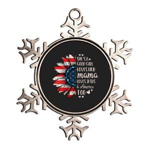 She's A Good Loves Her Mama Jesus America Too Metallic Star Ornament