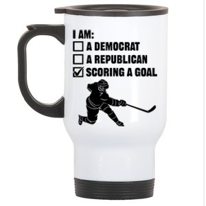 Scoring A Goal Gift Ice Hockey Sport Team Player Coach Goalie Gift Stainless Steel Travel Mug