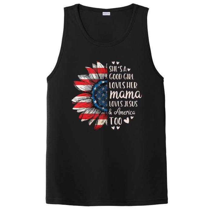 Shes A Good Girl Loves Her Mama Jesus America Too PosiCharge Competitor Tank