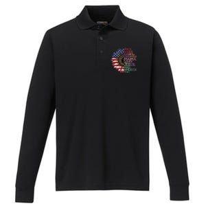 Shes A Good Loves Her Mama Jesus & America Too Hippie Performance Long Sleeve Polo