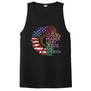 Shes A Good Loves Her Mama Jesus & America Too Hippie PosiCharge Competitor Tank