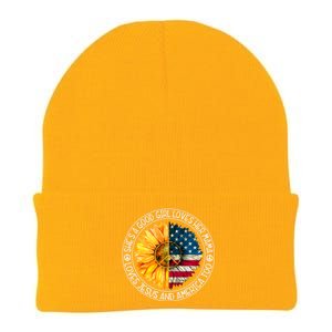 Shes A Good Loves Her Mama Jesus And America Sunflower Knit Cap Winter Beanie