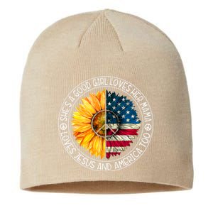 Shes A Good Loves Her Mama Jesus And America Sunflower Sustainable Beanie